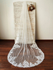 Voiles de mariage à un niveau en dentelle de tulle appliques bord voile de mariée classique