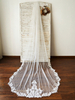 Voiles de mariage à un niveau en dentelle de tulle appliques bord voile de mariée classique