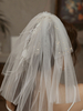 Voiles de mariage à un étage papillon Tulle Cut Edge Mini court classique voiles de mariée