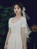 Voiles de mariage blancs bonds à deux niveaux tulle coupé de tulle voiles de mariée classique