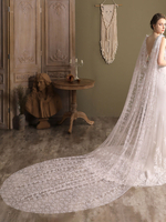 Voiles de mariage cascade Voile de mariée en tulle fleurs à un niveau