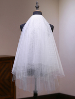 Voiles de mariage court deux niveaux accessoires de voiles de mariée
