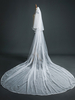 Voiles de mariage Deux niveaux de tuyauterie Tulle Bord fini Voiles de mariée classiques