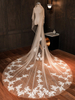 Voiles de mariage deux niveaux dentelle tulle coupe bord classique voiles de mariée
