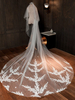 Voiles de mariage deux niveaux dentelle tulle coupe bord classique voiles de mariée