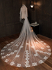 Voiles de mariage deux niveaux dentelle tulle coupe bord classique voiles de mariée
