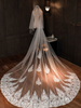 Voiles de mariage deux niveaux dentelle tulle coupe bord classique voiles de mariée