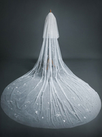 Voiles de mariage deux niveaux dentelle tulle coupe bord voile de mariée classique