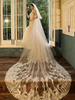Voiles de mariage deux niveaux dentelle tulle coupe bord voile de mariée classique