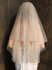 Voiles de mariage deux niveaux tulle coupe bord classique voile de mariée