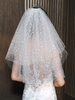 Voiles de mariage deux niveaux tulle coupe bord classique voile de mariée