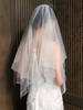 Voiles de mariage deux strass strass tulle coupe bord voile de mariée classique