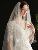 Voiles de mariage Fleurs à un niveau Voiles de mariée en polyester à bord coupé