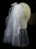 Voiles de mariage ivoire un niveau arcs voiles de mariée en tulle à bords coupés