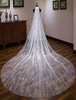 Voiles de mariage longue ivoire un niveau cascade cathédrale cathédrale voiles de mariée