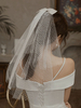 Voiles de mariage noeuds à un étage Tulle Cut Edge Classic Bridal Veil