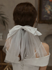 Voiles de mariage noeuds à un étage Tulle Cut Edge Voiles de mariée classiques