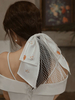 Voiles de mariage noeuds à un étage Tulle Cut Edge Voiles de mariée classiques