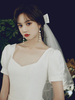 Voiles de mariage Nœuds à deux niveaux Tulle Cut Edge Voiles de mariée classiques