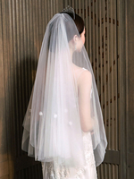 Voiles de mariage un niveau de tulle coupe bord classique voile de mariée