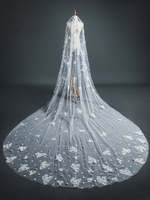 Voiles de mariage un niveau dentelle tulle coupé bord voile de mariée classique