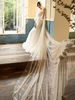 Voiles de mariage un niveau dentelle tulle coupé bord voile de mariée classique
