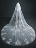 Voiles de mariage un niveau dentelle tulle coupe bord classique voiles de mariée