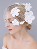 Voiles de mariage un niveau fleurs maille bord coupé voile de mariée ovale