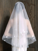Voiles de mariage un niveau fleurs tulle bord coupé classique voiles de mariée