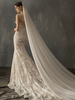 Voiles de mariage un niveau lycra spandex bord coupé voile de mariée classique