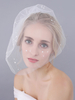 Voiles de mariage un étage perles tulle bord coupé voile de mariée ovale