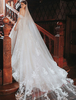 Voiles de mariage Voile de mariée classique à bord coupé en dentelle à un niveau