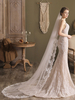 Voiles de mariée en dentelle Voiles de tulle à un niveau Applique Voiles de mariée en cascade