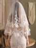 Voiles de mariée en tulle Voiles de mariée en dentelle à deux niveaux