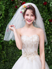 Voiles de mariée en voile de mariée à trois rangées de tulle