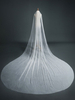 Voiles de mariée Un niveau Perles Tulle Cut Edge Voile de mariée classique