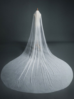 Voiles de mariée Un niveau Perles Tulle Cut Edge Voile de mariée classique