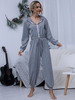 Vêtement à Domicile Ensembles Deux Pièces Femmes Sweat à Capuche à Zip avec Manches Longues Pantalons Longs à Lacets Elastique Unicolore
