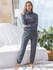 Vêtement à Domicile Ensembles Deux Pièces Femmes Sweat à Capuche Imprimés avec Manches Longues Pantalons Longs Elastique Bicolores