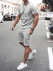 Vêtement de sport Homme 2 Pièces Imprimé Manches Courtes Col rond Gris