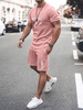 Vêtement de sport Homme 2 Pièces Imprimé Manches Courtes Col rond Rose