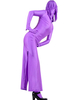 Vêtement de zentai beau combinaison enveloppé pour femme en lycra spandex violet Déguisements Halloween