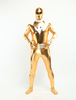 Vêtement de zentai beau combinaison enveloppé superhéro style brillant métallique Déguisements Halloween