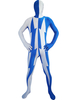 Vêtement de zentai blanc bicolore enveloppé Déguisements Halloween
