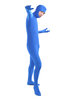 Vêtement de zentai bleu unicolore de face ouverte Déguisements Halloween