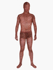 Vêtement de zentai brun acajou à motif léopard en tffany translucide