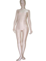 Vêtement de zentai combinaison enveloppé unisexe en lycra spandex beige Déguisements Halloween
