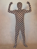 Vêtement de zentai combinaison enveloppé unisexe en lycra spandex multicolore à carreaux Déguisements Halloween