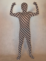 Vêtement de zentai combinaison enveloppé unisexe en lycra spandex multicolore à carreaux Déguisements Halloween