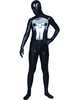 Vêtement de zentai combinaison enveloppé unisexe métallisé brillant noir imprimé squelette Déguisements Halloween